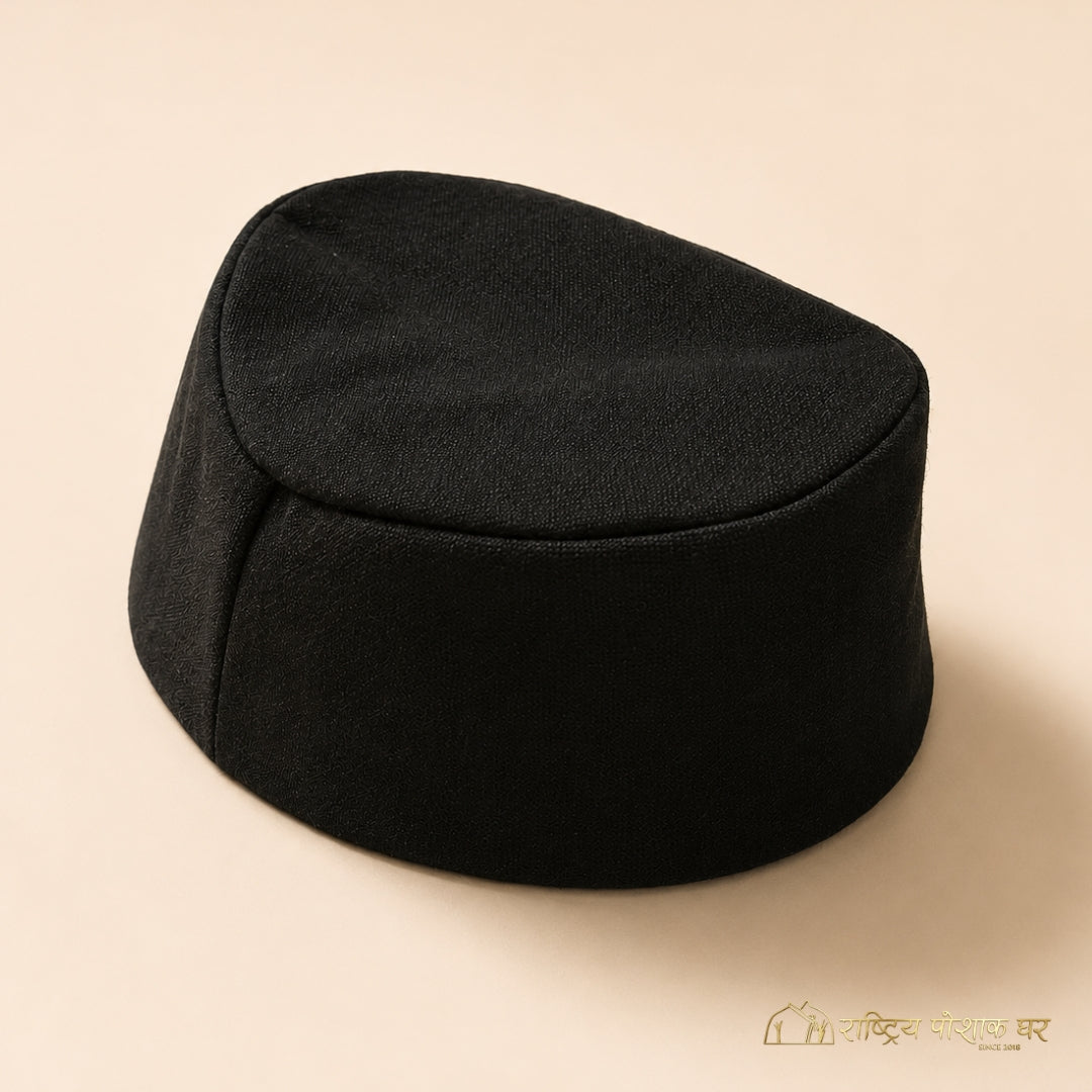 Black Nepali Dhaka Topi (Bhadgaule Topi)
