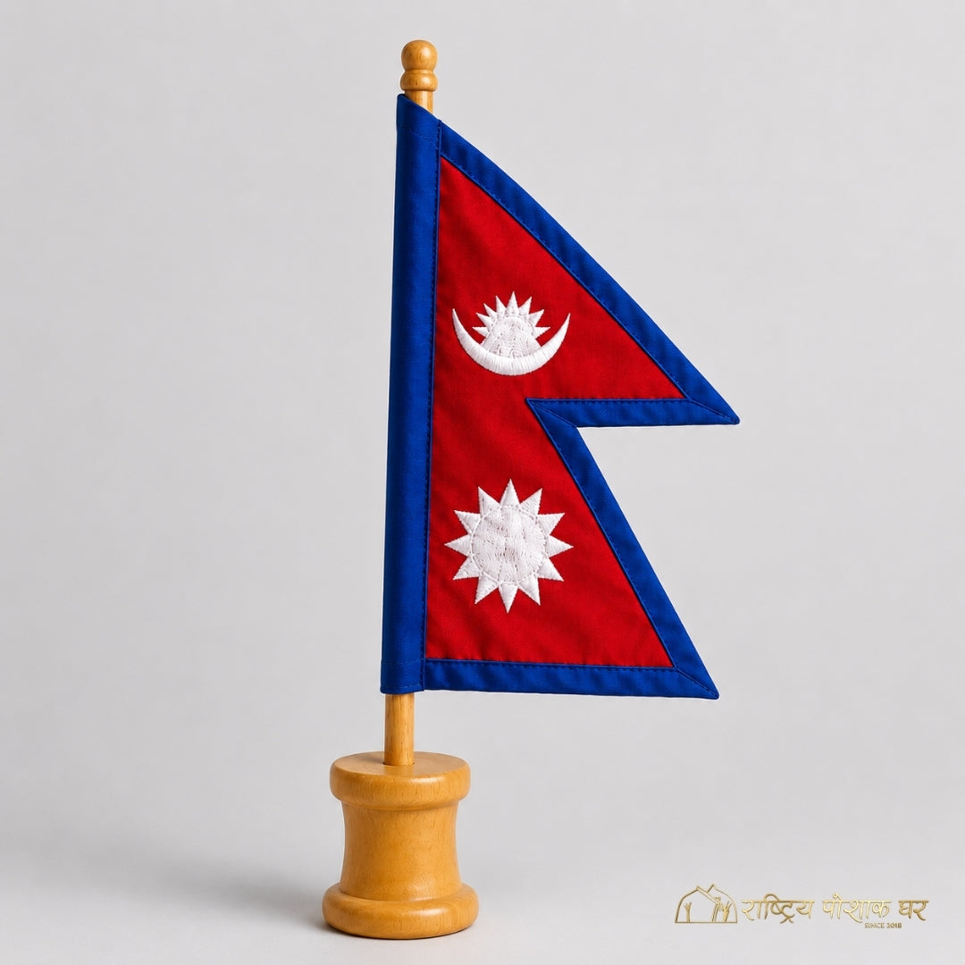 Nepal Table Flag with Wooden Stand